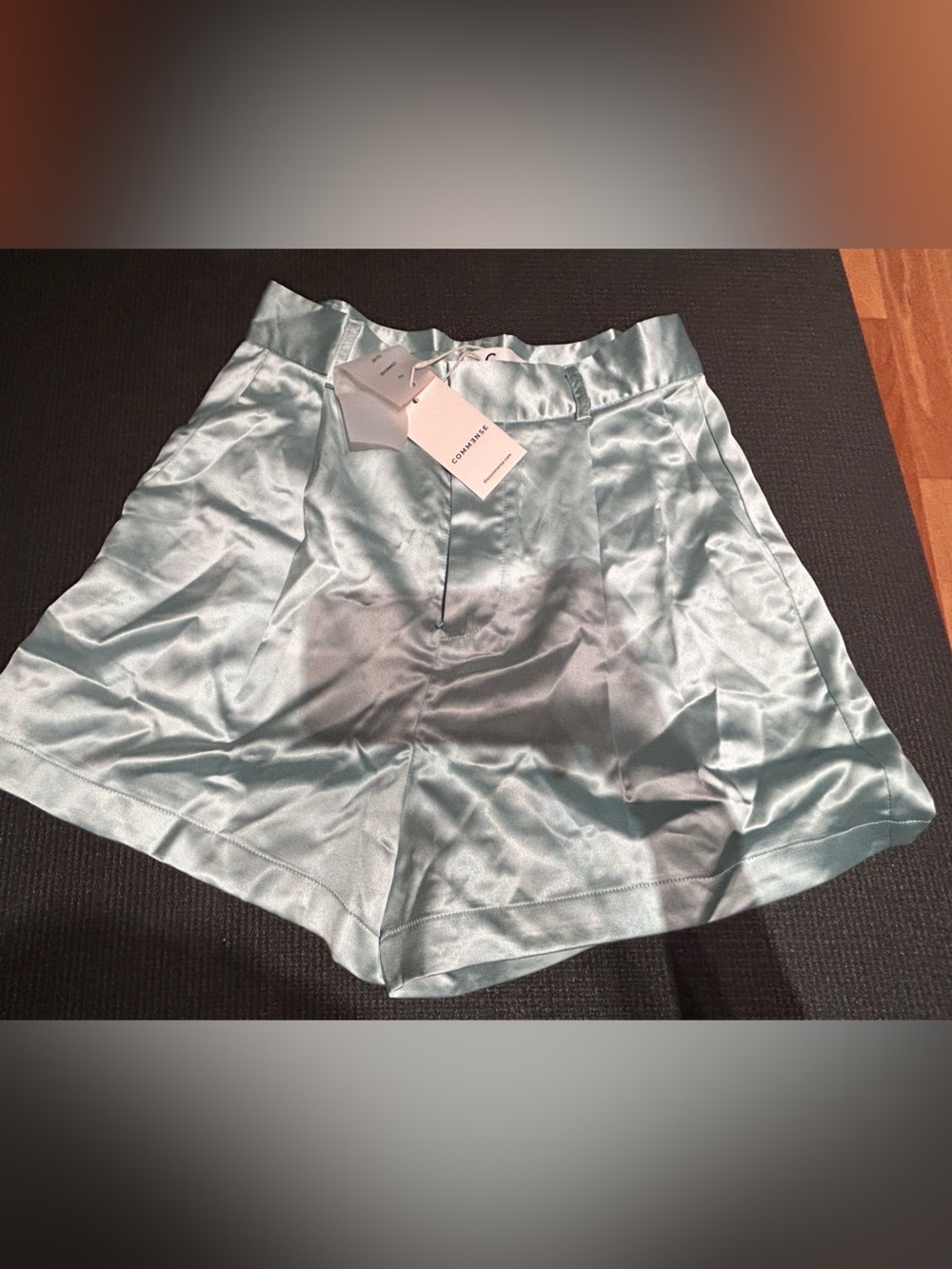 Commense Light Blue Satin Women's Shorts